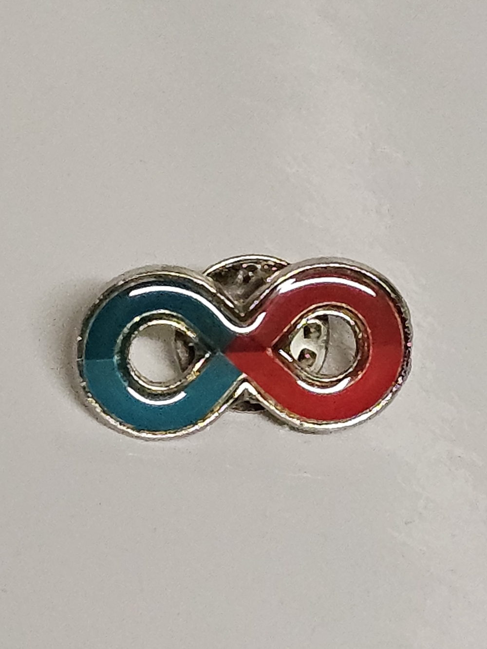 Infinity Symbol Pin Red Blue Enamel Awareness Brooch Lapel Badge